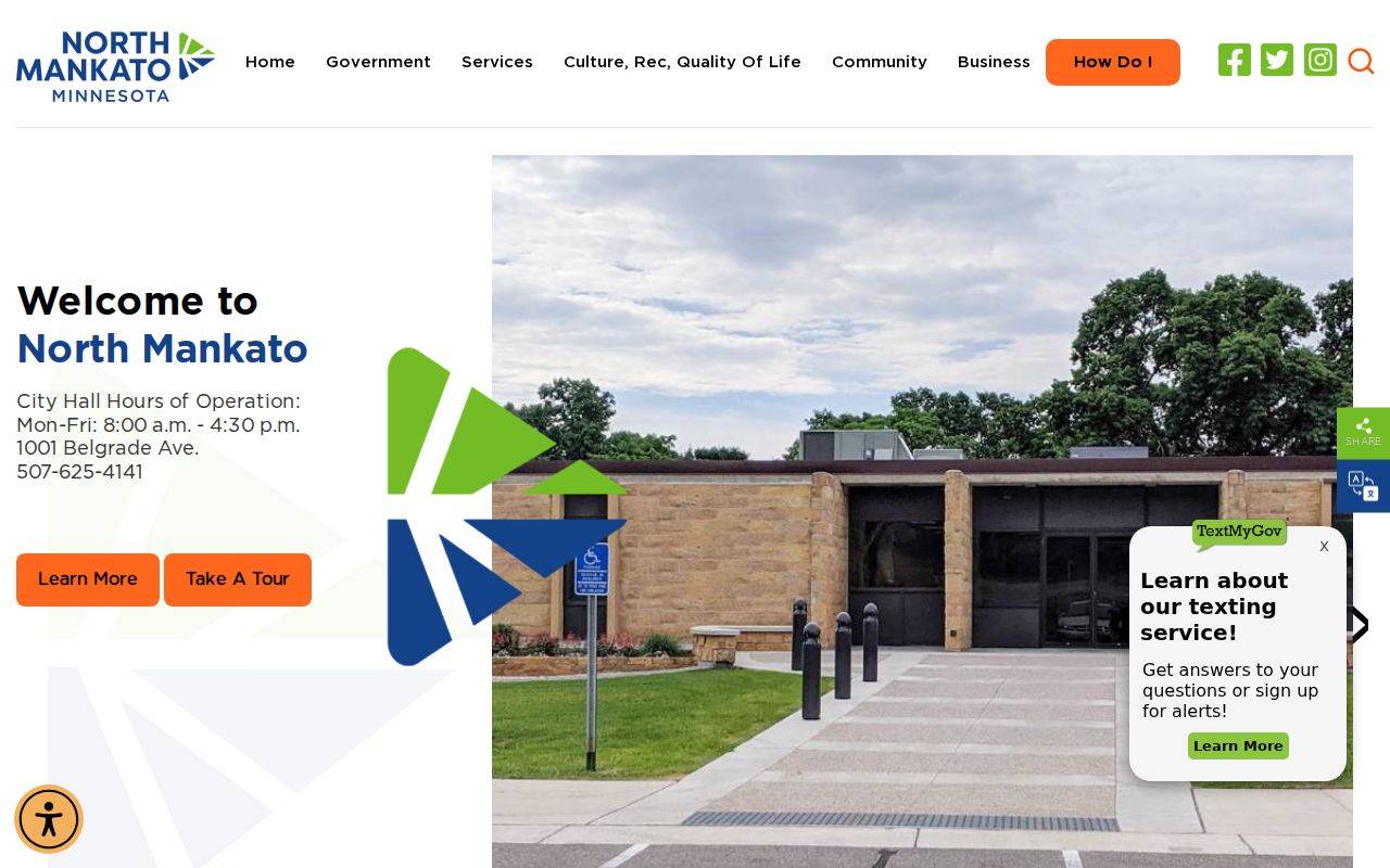 North Mankato city contact page used for warrant records questions