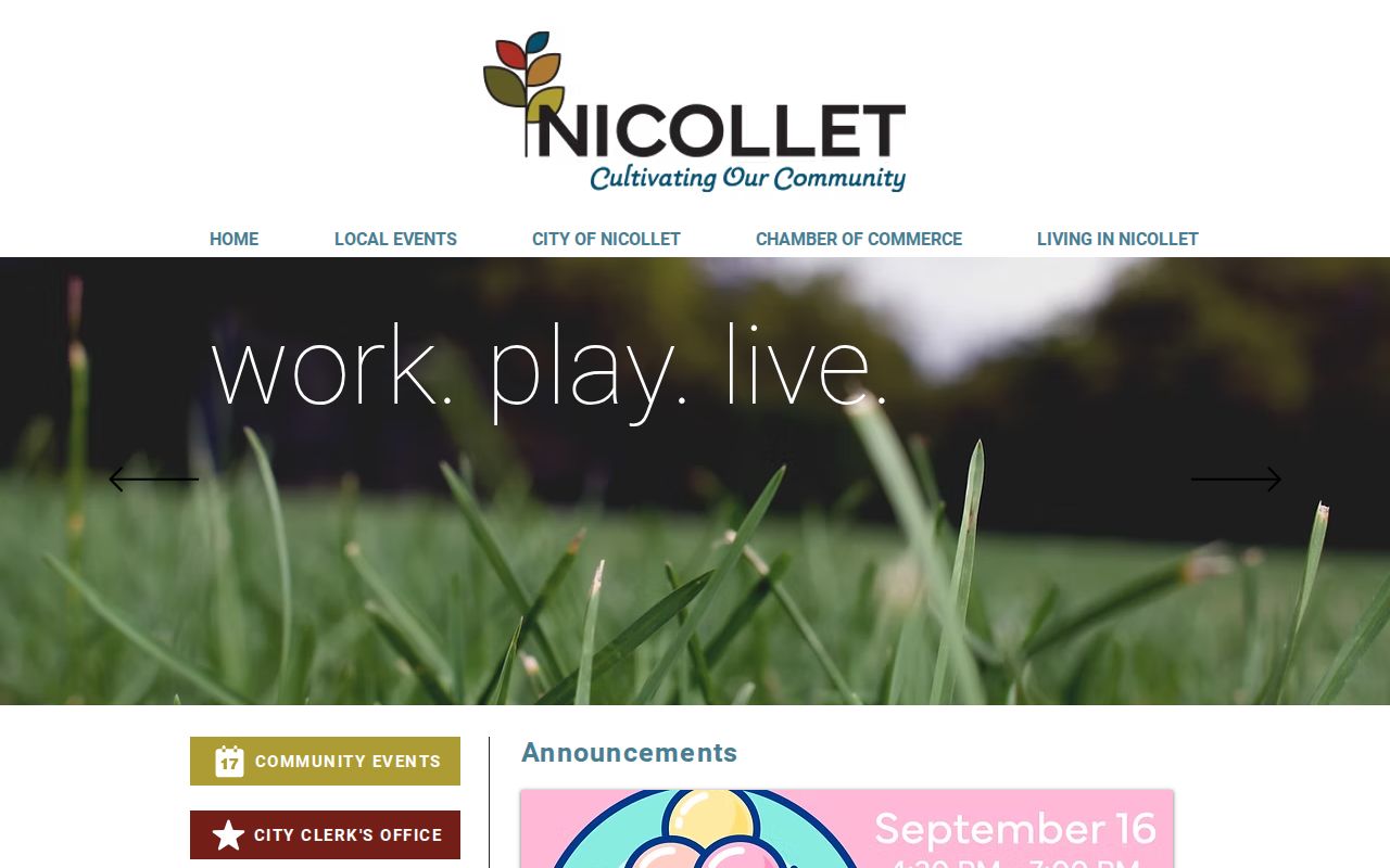City of Nicollet website used for city warrant records routing questions